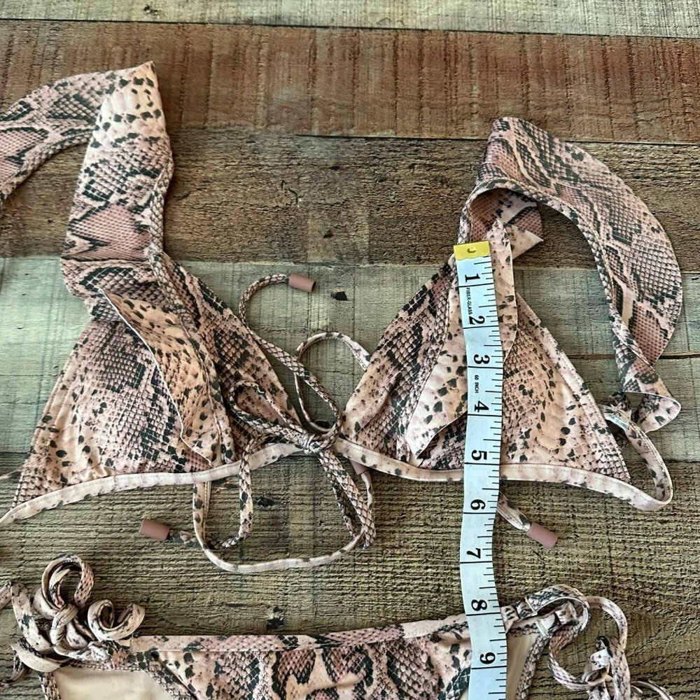 Zimmermann Moonshine Waterfall Frill Bikini Pink Snacke Print Swimsuit Swimwear - Picture 5 of 12